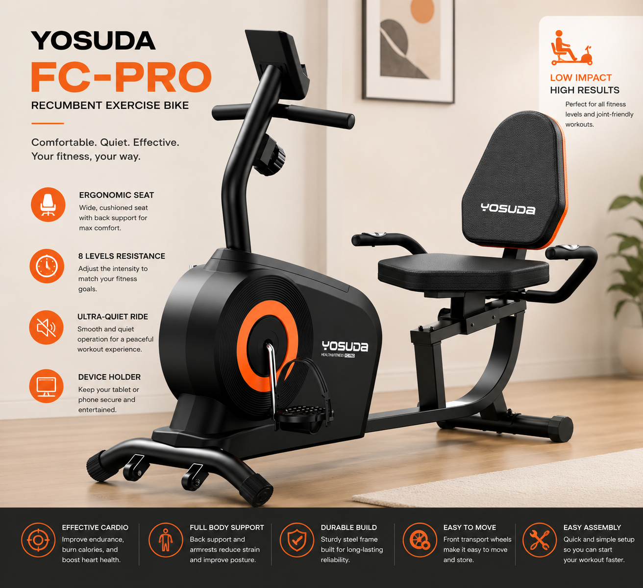 YOSUDA Recumbent Exercise Bike