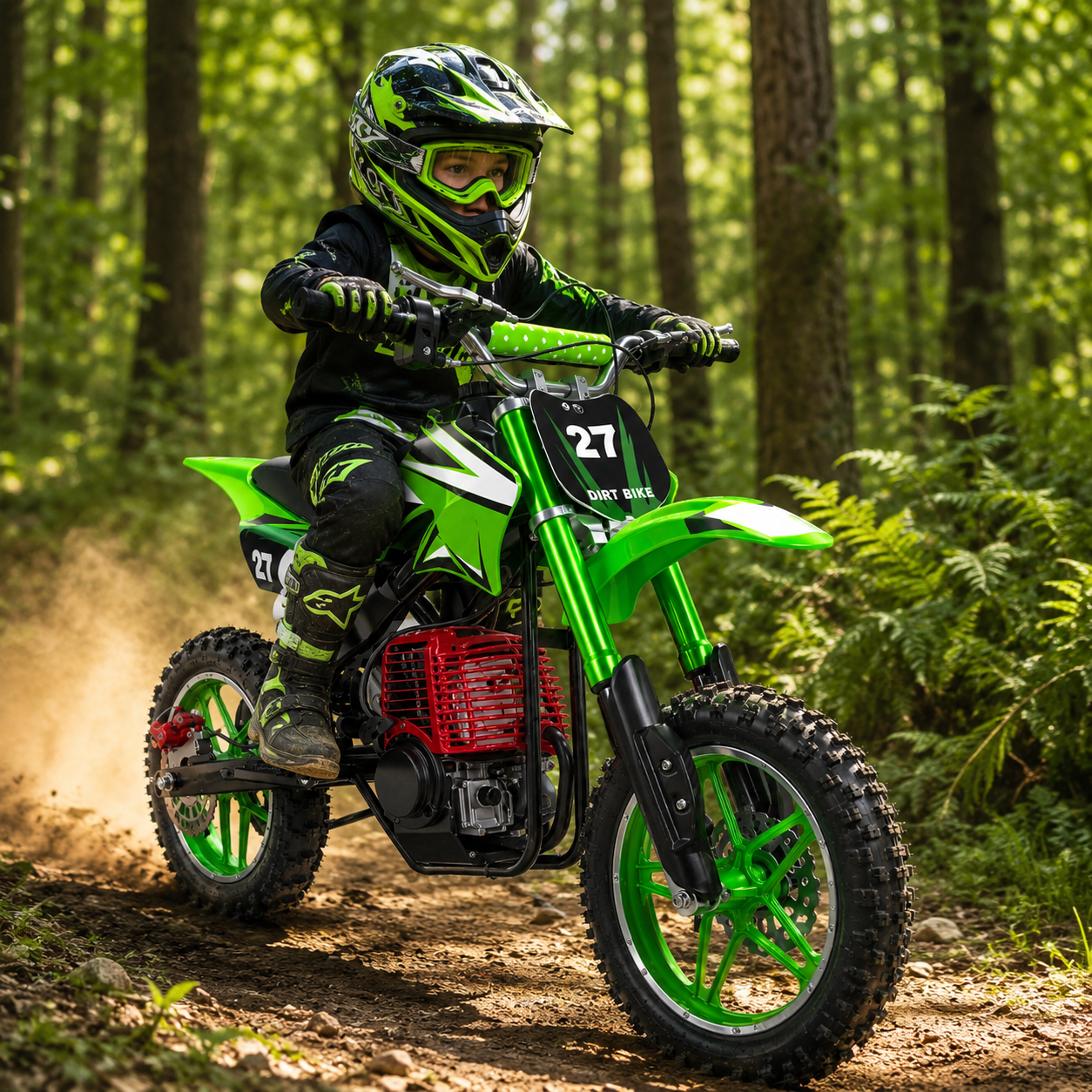 49cc dirt bike for kids on dirt trail